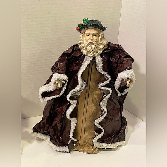 Vintage Paper Holiday Figures. Santa (9”) and Father Time (11”). Handmade . - Picture 3 of 11